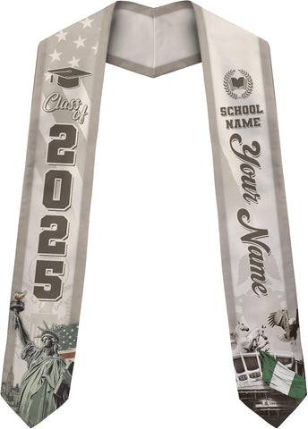 Pretyprints Custom Nigerian Graduation Sash, Nigeria Graduation Stole Customize, Nigerian American Flag Graduation Sash 2025