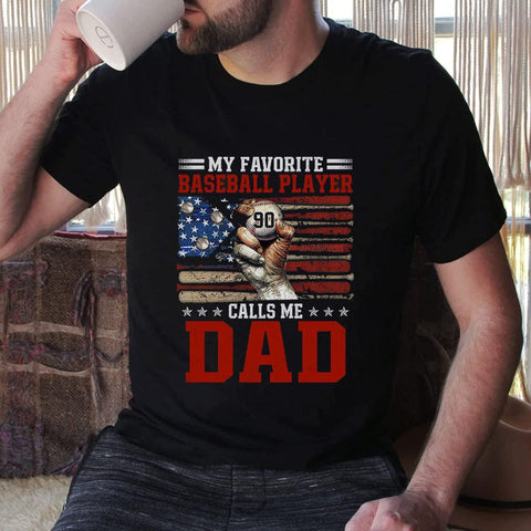 Personalized Baseball Dad Shirt, Custom Dad Baseball T-Shirt, Baseball Dad Gifts, Baseball Lover Gift, Dad's Birthday Present