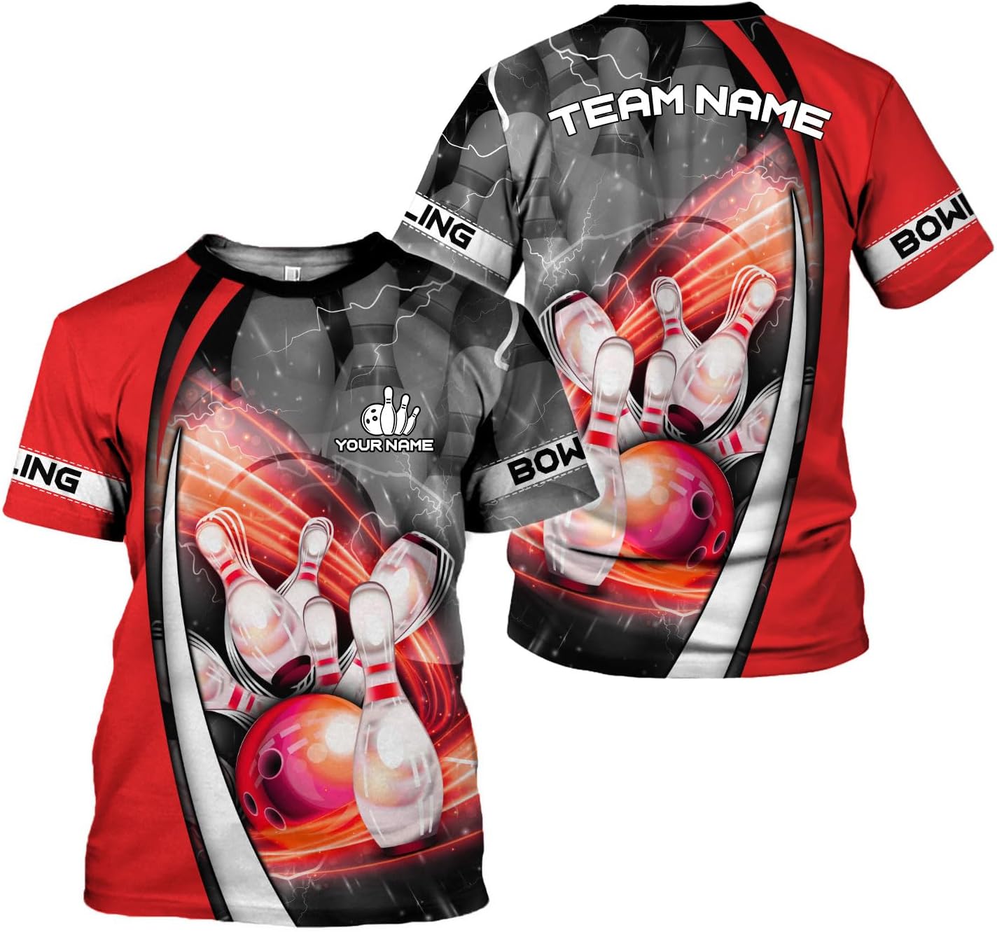 HomeDesign Personalized Name Bowling Shirts for Men & Women, Bowling Shirts for Team Bowling, Bowling Shirts Gift Unisex