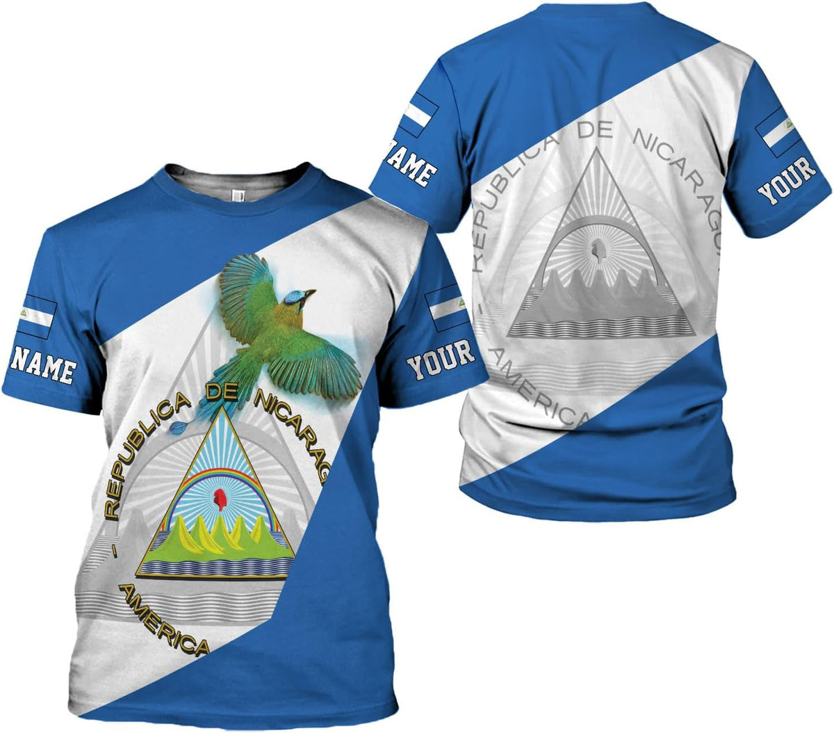 Vybonz Personalized Nicaragua Shirt 3D, Nicaragua Flag Shirts, Nicaraguan Camisas T-Shirt, Nicaragua Shirts for Men Women
