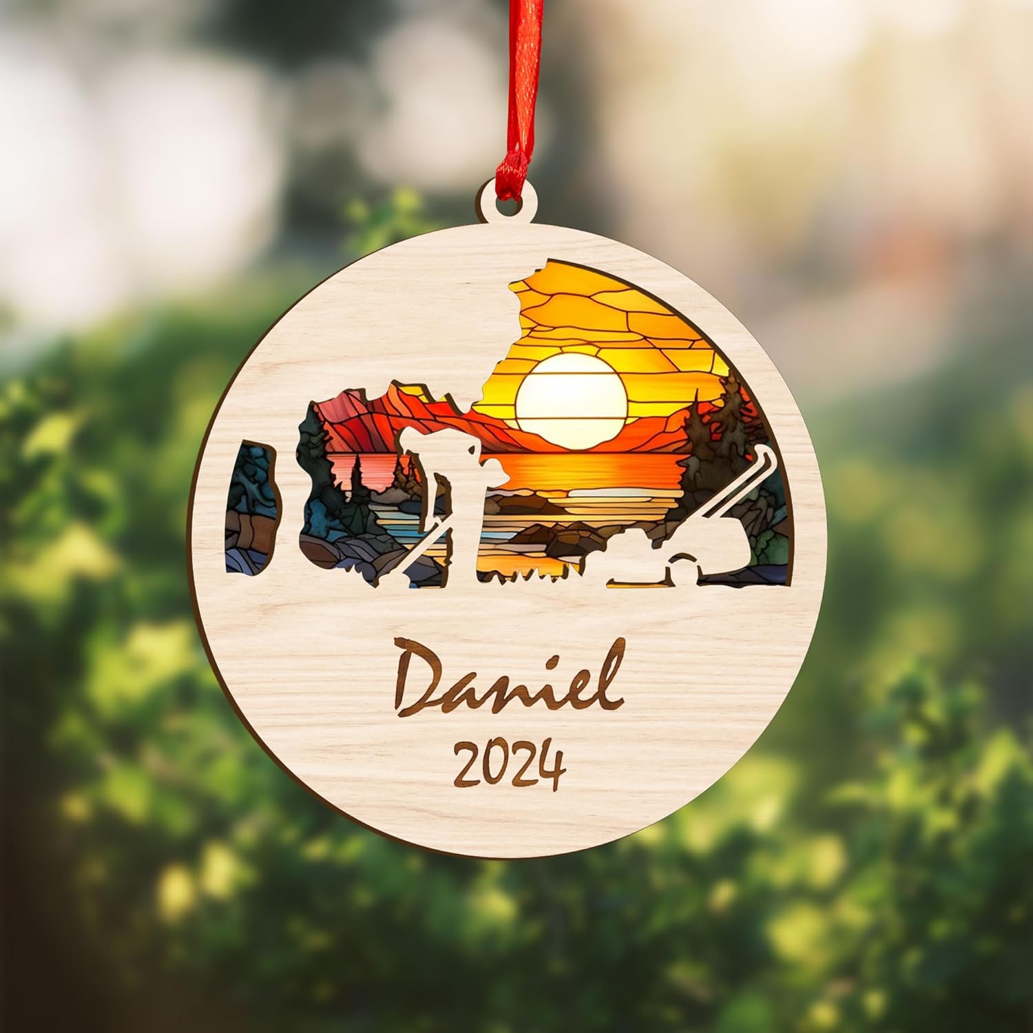 Personalized Lawn Mowers Christmas Ornaments 2024, Push Mower Ornament, Lawnmower Acrylic Wood 2D Flat Ornaments, Riding Lawn Mower Christmas Tree Decorations, Large Lawn Ornaments for Xmas (GLM 7)