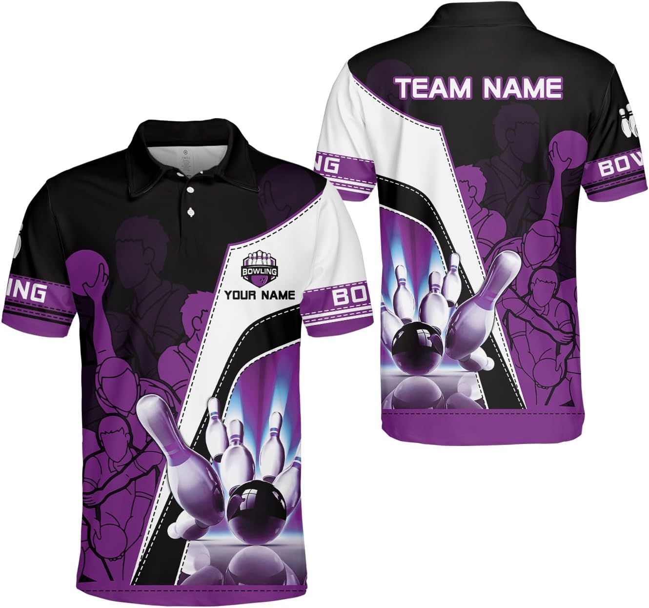 Royal Fight Personalized Bowling Polo Shirts 3D Custom Bowling Polo Shirt Bowling Shirts for Team Gift for Bowling Lover