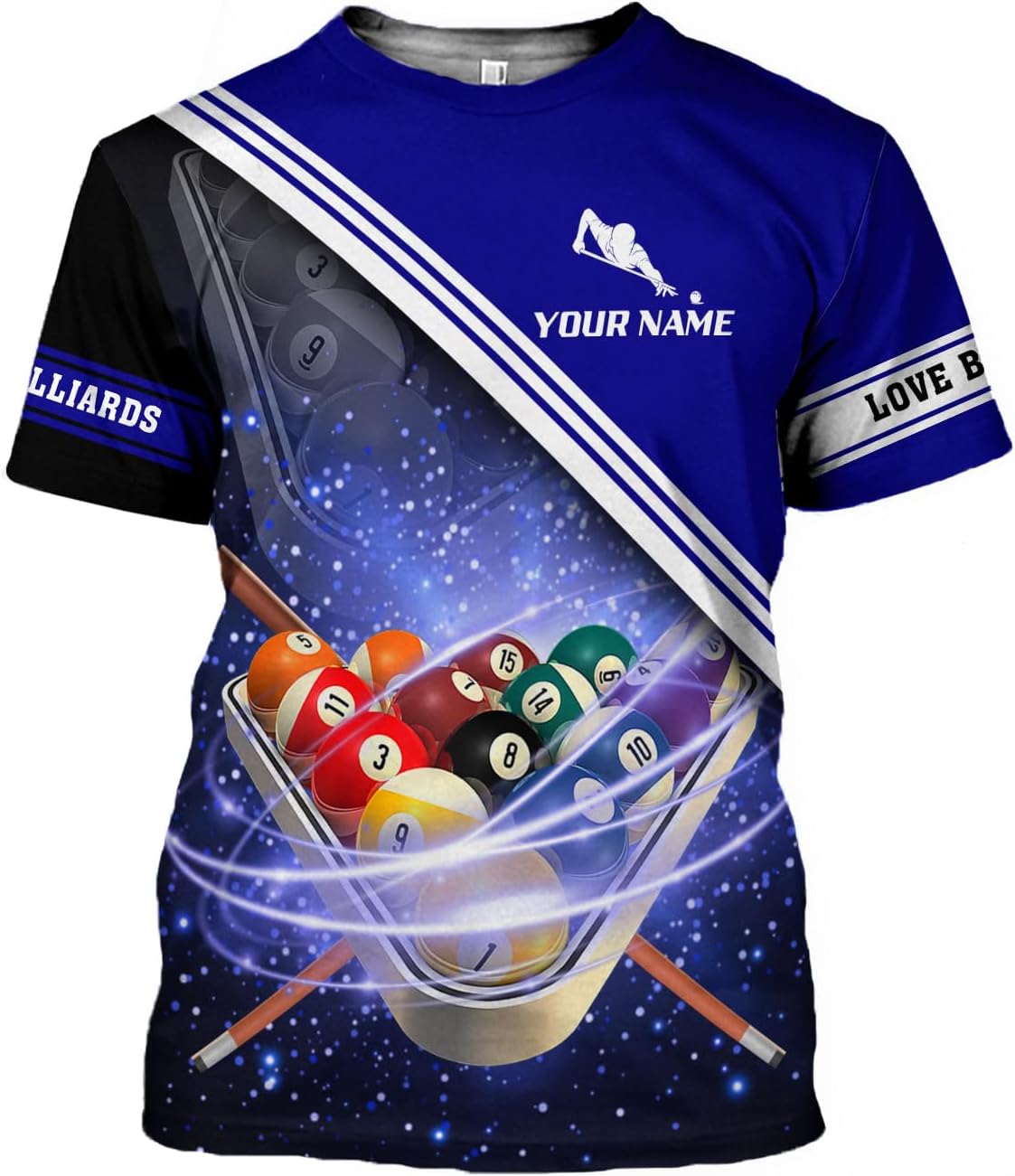 Parvii Personalized Billiards Shirt for Men, 8 Ball Pool Shirt, Billiards Gift