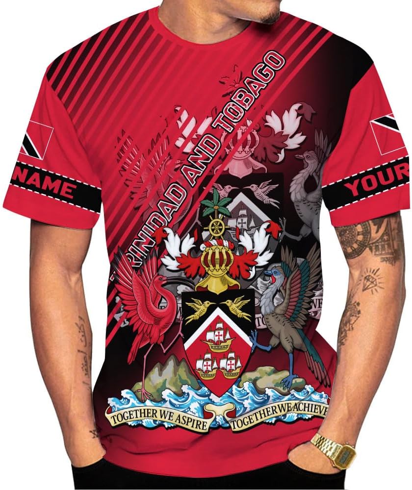Rivelus Personalized Trinidad and Tobago Clothing 3D, Trinidad and Tobago Shirt, Trinidad Pride Gift T-Shirt S-5XL