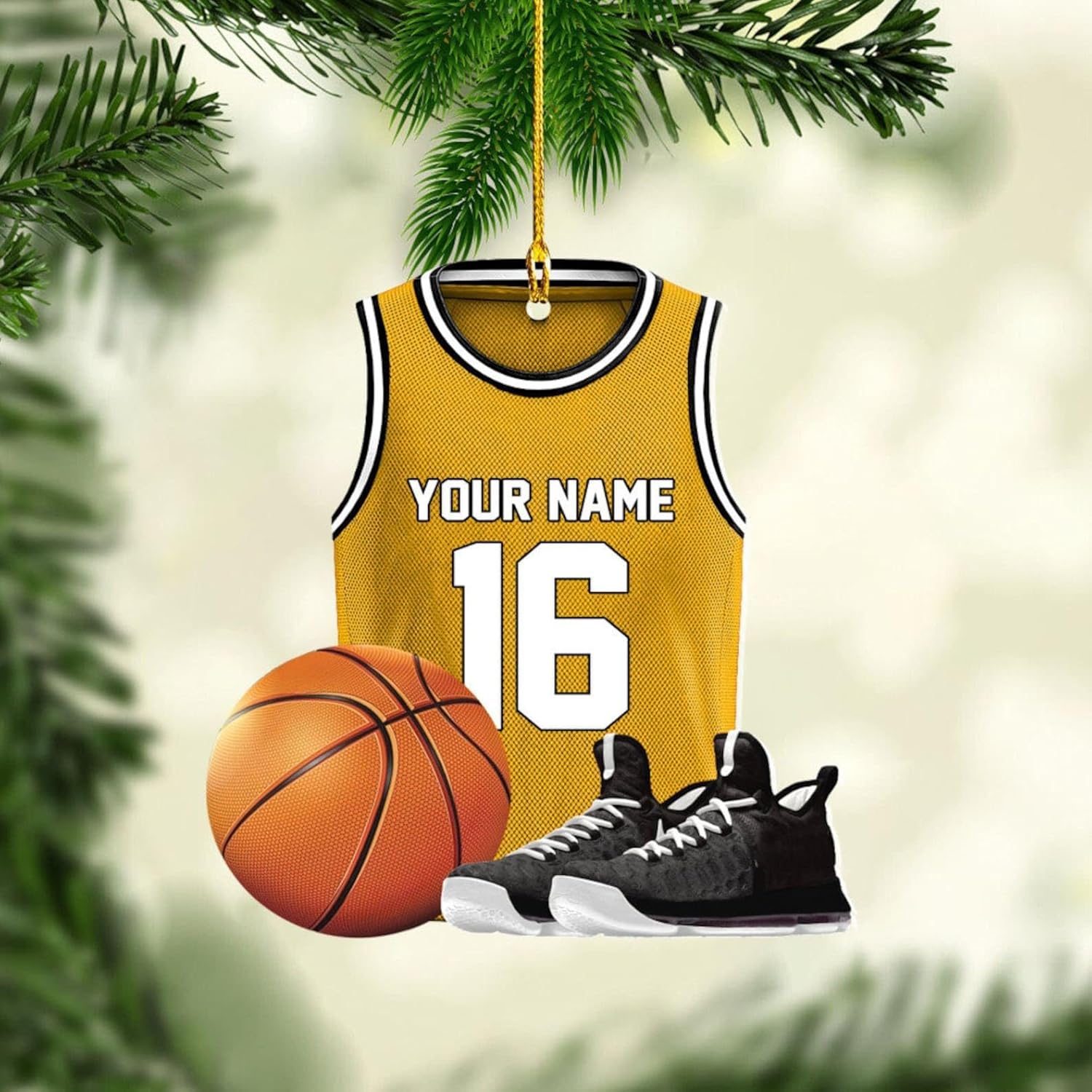 Artparel Personalized Basketball Ornaments, Basketball Christmas Ornament, Car Ornament, Custom Basketball Player Ornament, Basketball Ornaments for Christmas Tree (BKBV 15)