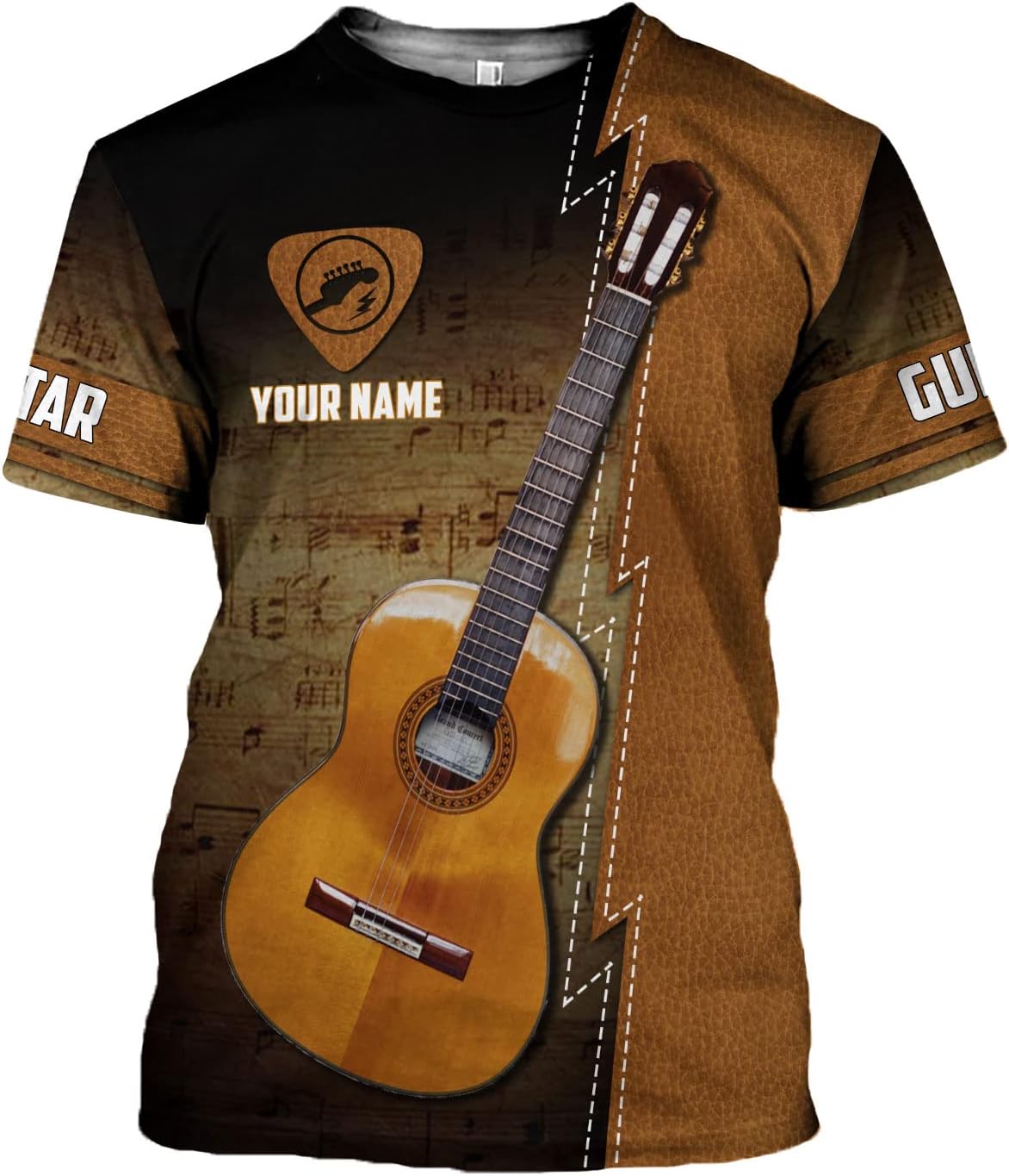 Custom Name Guitar Shirt 3D All Over Print, Guitar Shirts for Men, Unisex Guitar Shirts Music, Music Lover, Guitar Lover
