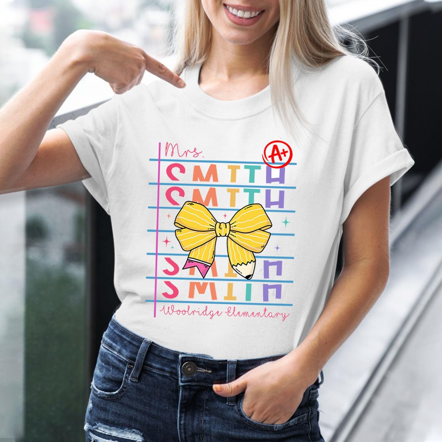 Pretyprints Customized Name Teacher Shirt Personalized Name Teacher Shirt Kindergarten Teacher Shirt Elementary Teacher