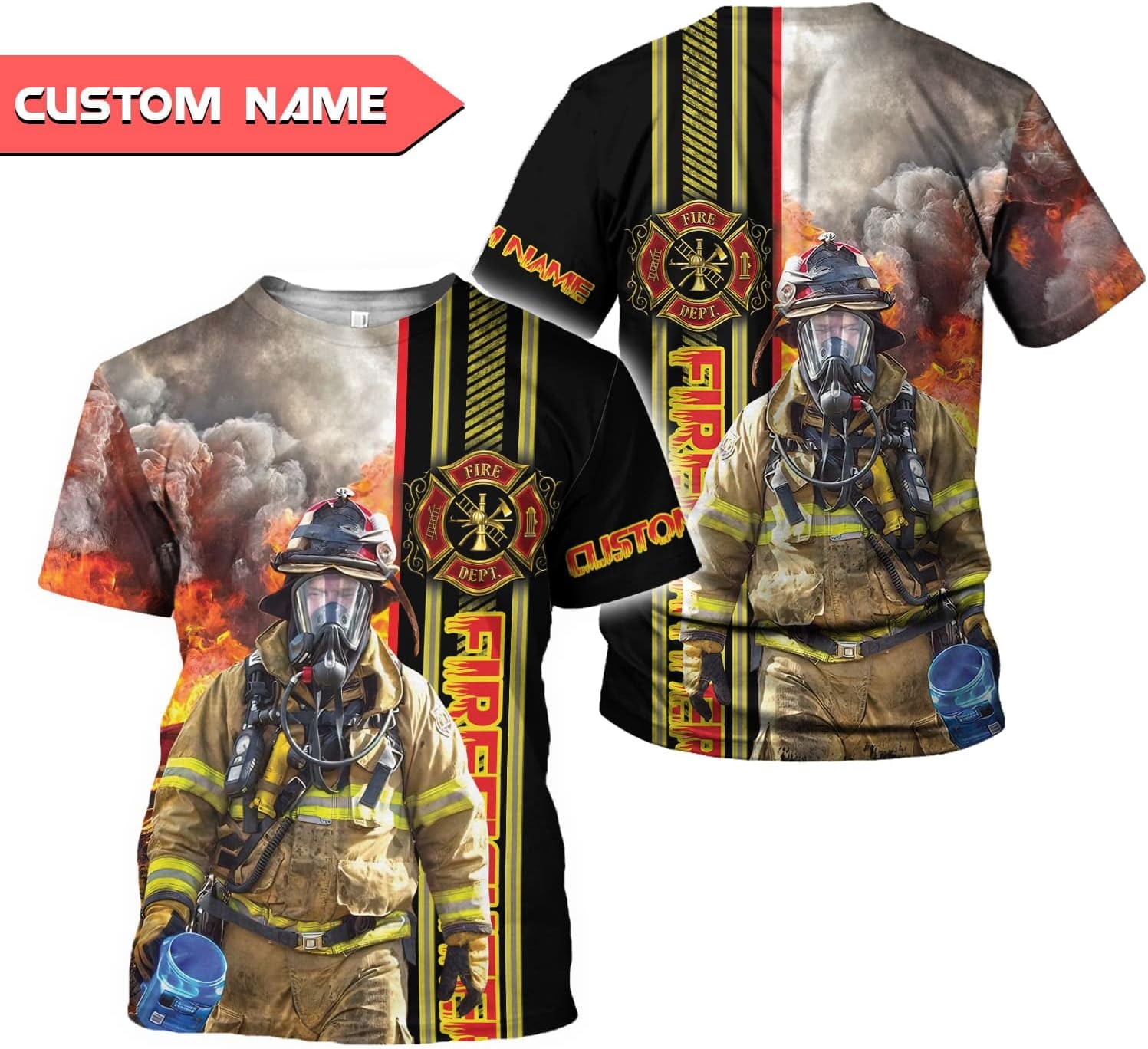 Mostprints Personalized Name Firefighter Shirt 3D, Custom Name Firefighter Shirts Men, Gift Firefighter Shirts for Women1