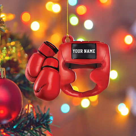 Tinoshop Personalized Boxing Acrylic Ornament, Boxing Gloves Christmas Light Ornament, Custom Boxing Ornament, Kick Boxing Ornament, Gift for Boxing Lovers, Boxer Ornament Gift for Boxing Lovers ON421