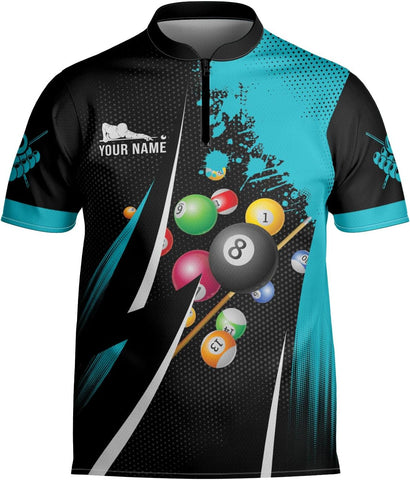 Personalized Billiard Bowling Jersey 3D Billiard Shirt Custom Billiard Flag Shirt Men's Pool Billiards Shirt 8 Ball Men Women