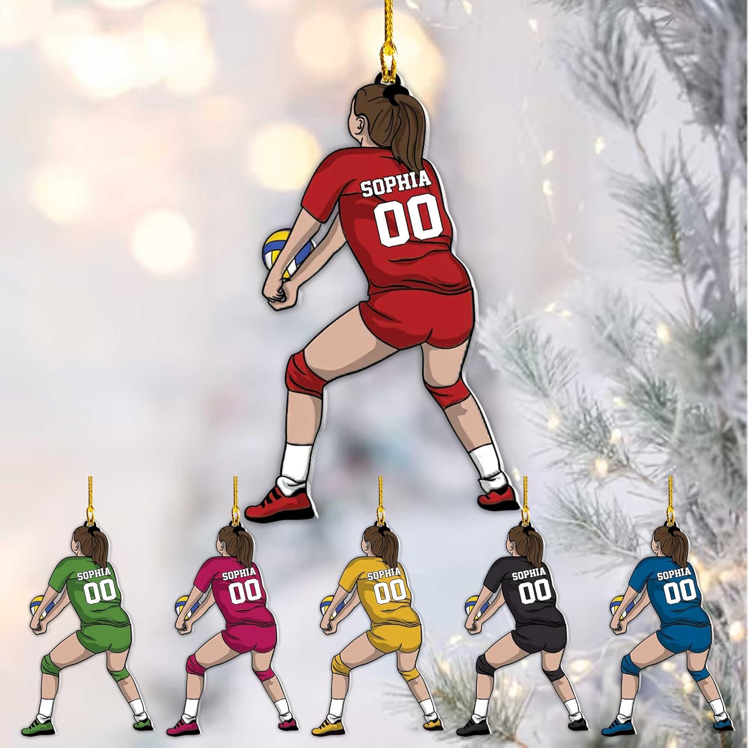 Personalized Name Volleyball Ornament, Gift for Volleyball Player, Sport Ornament 2024, Volleyball Christmas Ornament, Volleyball Team Gift, Volleyball Christmas Tree Ornament (Style 15)