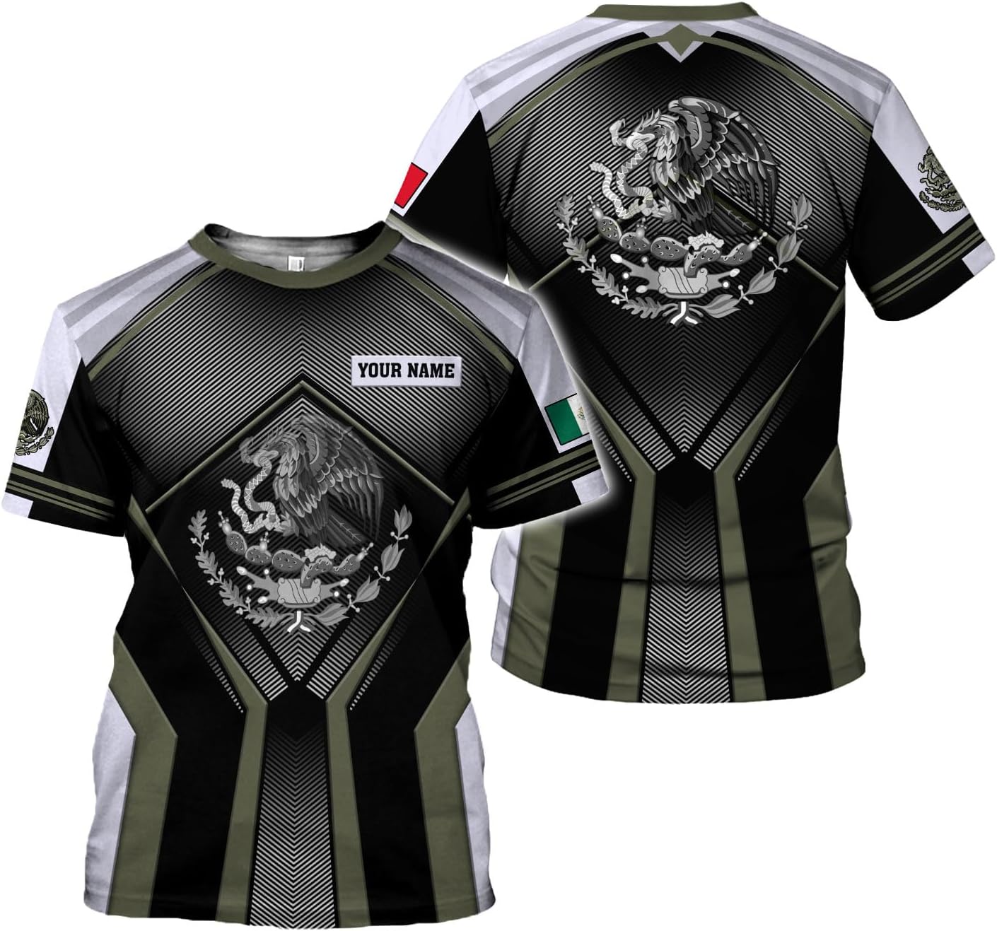 Rivelus Personalized Name Mexican Shirts for Men, Customized Mexico Shirts for Men, Mexico Shirts for Women Mexico Shirt