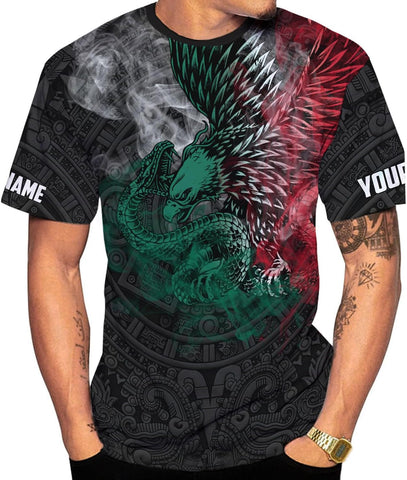 RoyalBro Personalized Mexico Shirt, Camisas de Mexico Customized Mexican Shirts Mexican Flag Mexico 3D Shirt for Men Women
