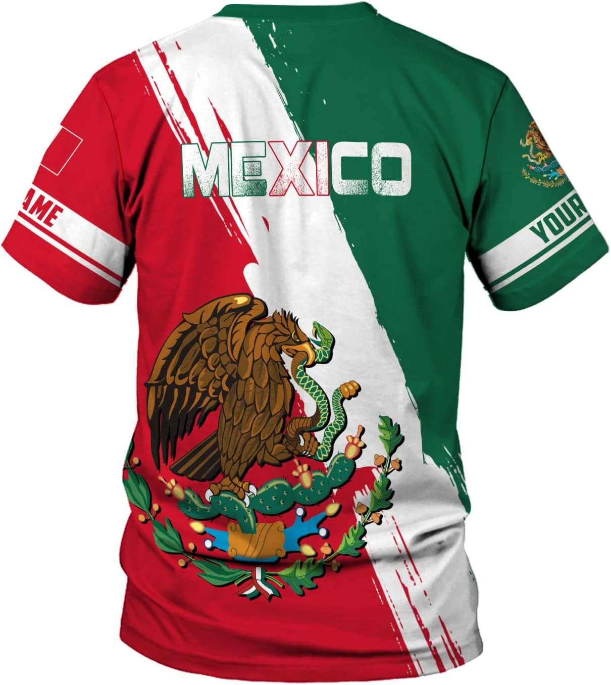 Mostprints Personalized Name Mexican Shirts for Men 3D, Customized Mexico Shirts for Men, Mexico Shirts for Women Mexico Shirt