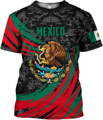 RoyalBro Personalized Mexico Shirt, Camisas de Mexico Customized Mexican Shirts Mexican Flag Mexico 3D Shirt for Men Women