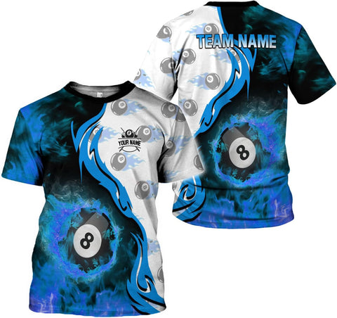 Ligthuy Personalized Name Billiard Shirts 3D, Billiards Shirt 8 Ball Billiard Shirt Custom Men's Pool Men Women1