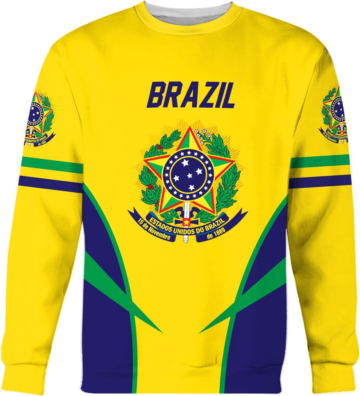 Personalized Brazil Brazilian Flag Brasil Bandera Bandeira T-Shirt Brazil Football Soccer 3D Shirts Gift for Men Women