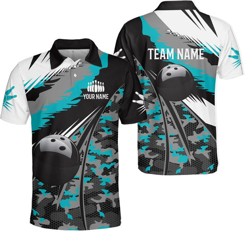 Custom 3D Bowling Polo Shirts for Men and Women Personalized Team Name Gift Unisex Customized Bowling Short Sleeve Polo Shirt