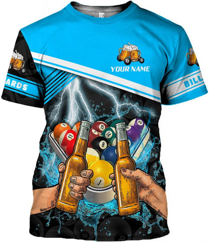 Parvii Personalized Billiards Shirt for Men, 8 Ball Pool Shirt, Billiards Gift