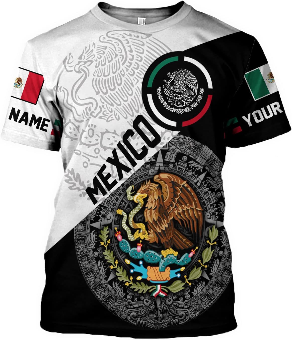 Personalized Name Mexican Shirts for Men, Customized Mexico Shirts for Men, Mexico Shirts for Women Mexico Shirt Eagle Flag