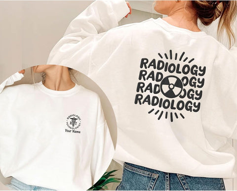 Leeprints Radiology Technician Sweatshirt, Personalized Xray Tech Shirt, Radiologic Technologist Gift, X-Ray Rad Tech Sweater