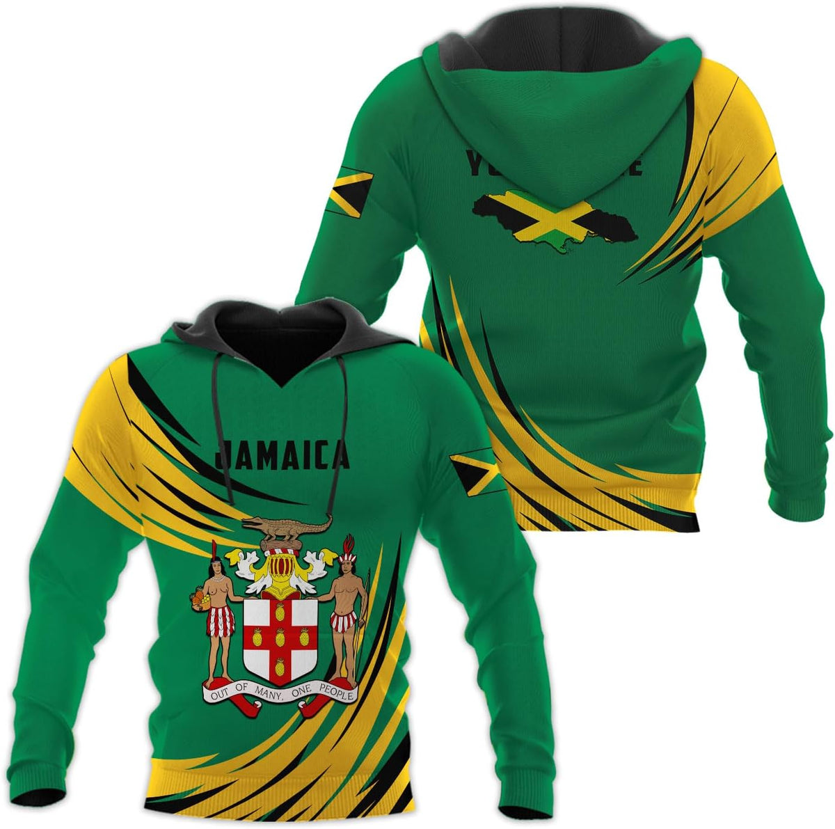 mostprints Personalized Jamaica Hoodie Camisa Jamaica Hoodies Jamaica Sweaters Shirts Men & Women Jamaican Pride Shirt Gifts