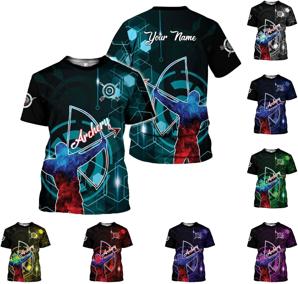 Artparel Personalized Archery Shirt 3D Archery Target Bow Archery Shirts for Men Women Archer Archery Lovers T-Shirt S-5XL