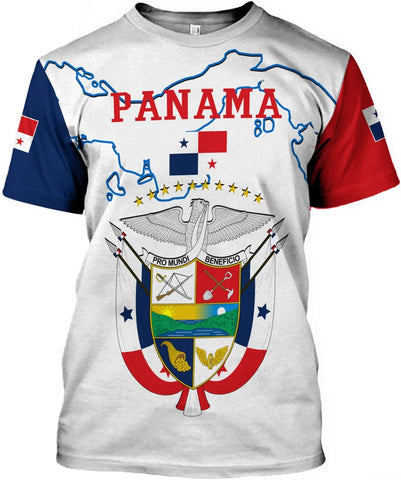Custom Panama Shirts for Men 3D Panama Coat of Arms Shirts Panamanian Flag Pride Shirts Panama Hombres Camisa Men Women