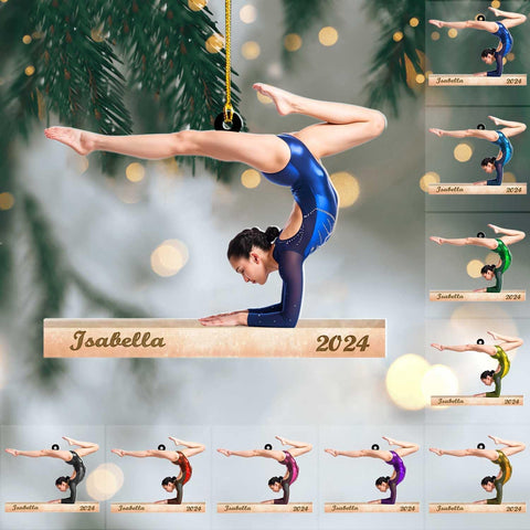 Personalized Gymnastics Christmas Ornament, Gymnast Gymnastics Ornament with Name, Gymnastics Sports Ornament Gift for Xmas Gymnastics Fans Coach Men Women, Gymnast Christmas Ornament (GNT1)