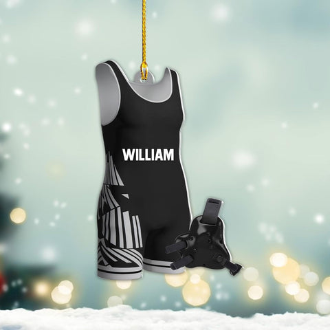 Artparel Personalized Wrestling Ornament Wrestling Helmet Ornaments Wrestling Christmas Ornament Gift for Wrestling Player Wrestling Christmas Tree Ornaments for Boys or Girls (WL10)