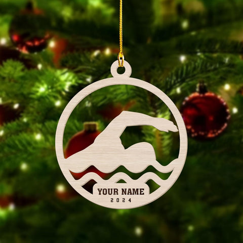 Artparel Personalized Swimming Ornament Gift for Swimming Lovers Ornaments Boy\/Girl Swimmer Christmas Ornament Christmas Tree Decor Swimming Christmas Ornament Lovers Xmas (SMM 3)