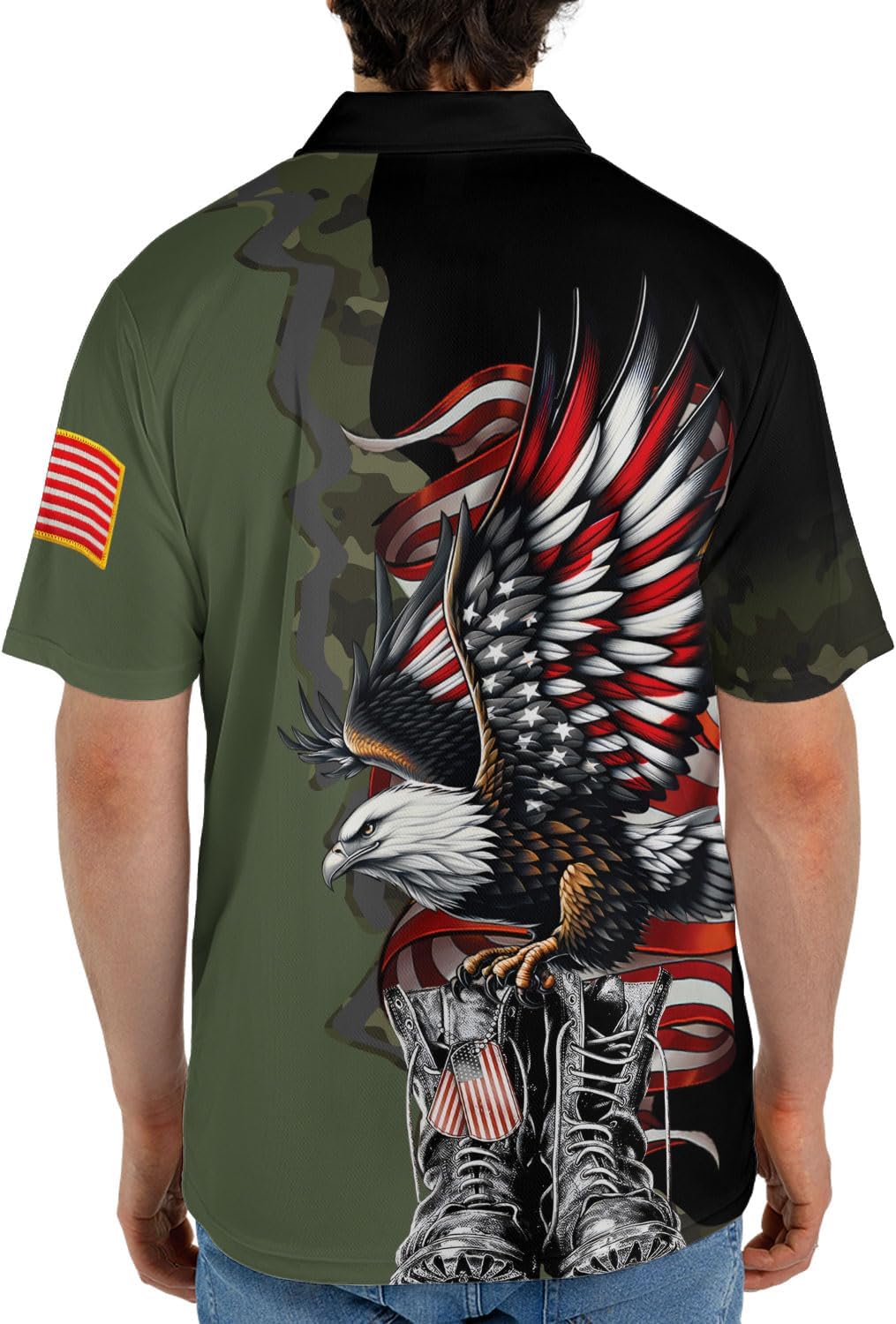 Custom US Army Polo Shirts for Men Women Personalized Military Veteran Shirt Veterans Pride American Flag Gifts Memorial Day