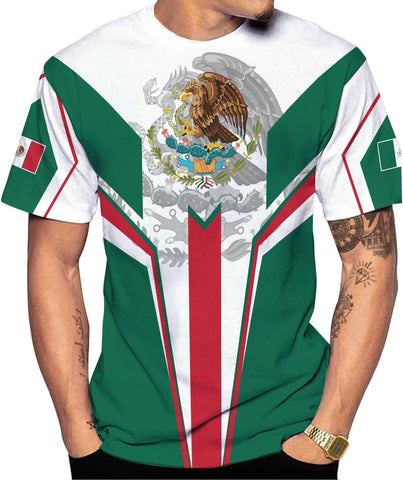RoyalBro Personalized Mexico Shirt, Camisas de Mexico Customized Mexican Shirts Mexican Flag Mexico 3D Shirt for Men Women