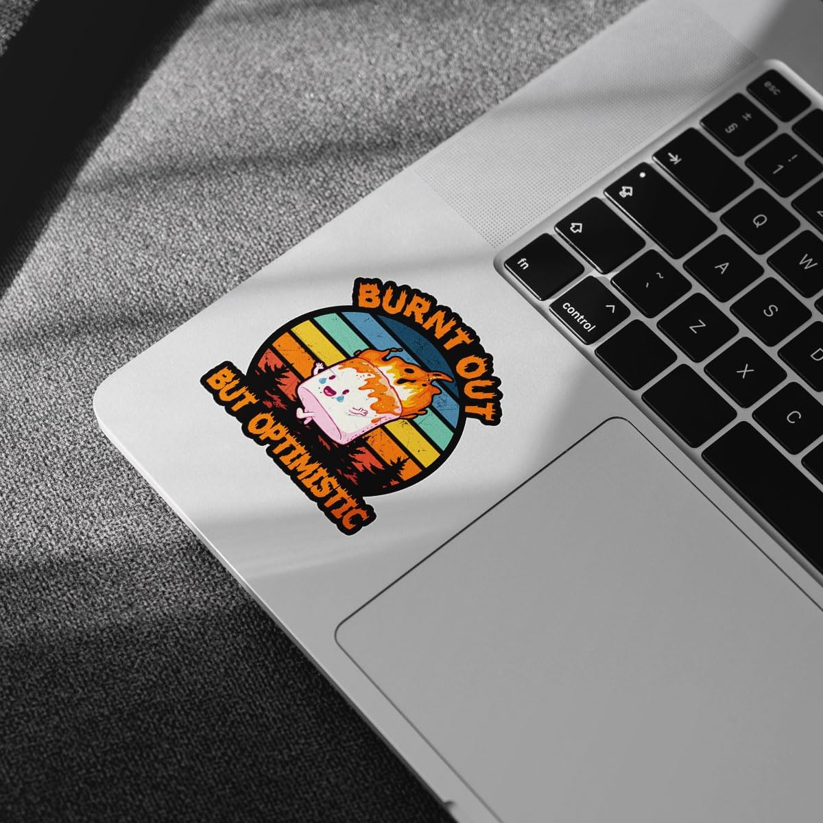 3Pcs Burnt Out but Optimistic Sticker Funny Matte Healthcare Nurse Nursing Mental Health Cute Marshmallow Humor Stickers Optimistic and Sarcastic Decal for Laptop Bottle Phone Car Hard Hat 3"x3"