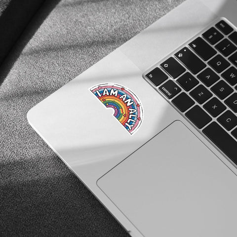 3 Pcs All Inclusive Ally Sticker, Proud I Am an Ally LGBTQ+ Pride Equality Rainbow Stickers, Transgender Trans LGBTQ Stickers for Laptop Phone Water Bottle Cars Phone Case Laptop 3"x3"