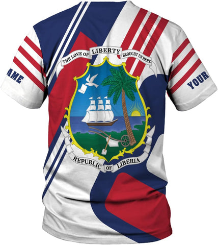 Royal Fight Personalized Liberia Shirts Liberian Pride Flag Shirt Liberia Flag Shirts Liberia Flag Gift T-Shirt for Men Women