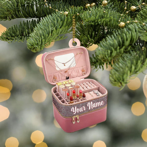Artparel Personalized Lipstick Ornaments Makeup Ornament Loved Lipstick Ornament Girl Makeup Artist Christmas Ornament Makeup Stylist Ornament Makeup Bag Ornament for Girls (Lipstick 7)