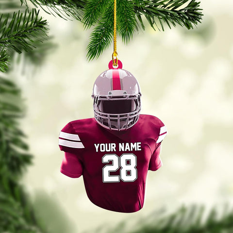 Artparel Personalized Football Ornament Customized Football Christmas Ornaments Football Ornament Christmas Hanging D��cor Gift for Football Fans Football Gifts Gift for Football Player (FB 11)