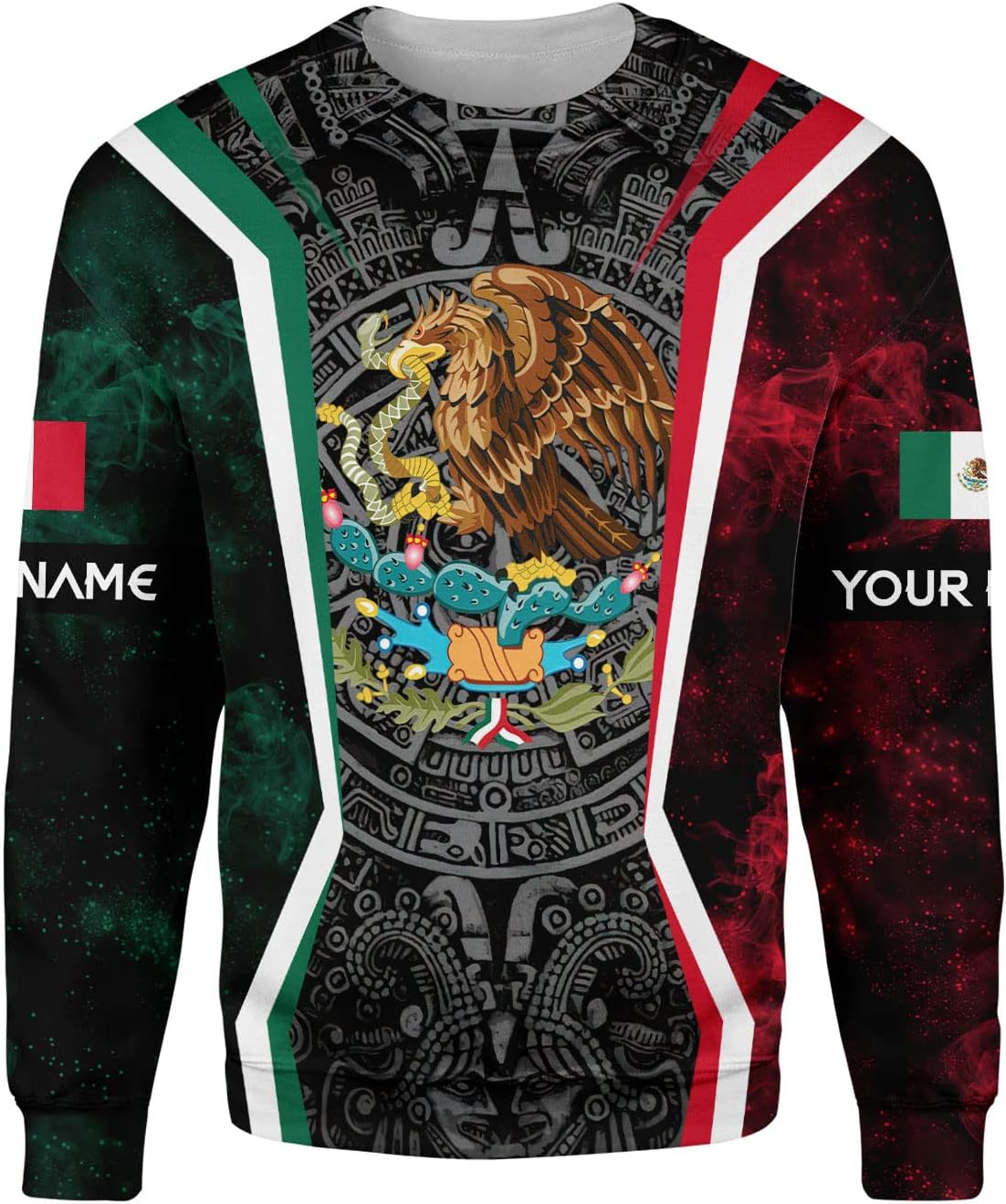 Mostprints Personalized Name Mexican Hoodie 3D, Customized Mexican Hoodies for Men, Unisex Mexico Hoodie,Mexico Hoodies for Men