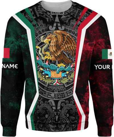 Mostprints Personalized Name Mexican Hoodie 3D, Customized Mexican Hoodies for Men, Unisex Mexico Hoodie,Mexico Hoodies for Men