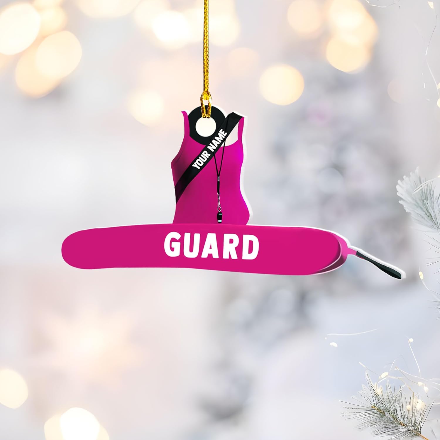 Personalized Lifeguard Ornament, Lifeguard Gift Christmas 2024 Life Guard Ornament Lifesaver Ornament, Lifeguard Gift Ideas for Women Girl Kids, Officially Licensed Hot Lifeguard (Style 10)