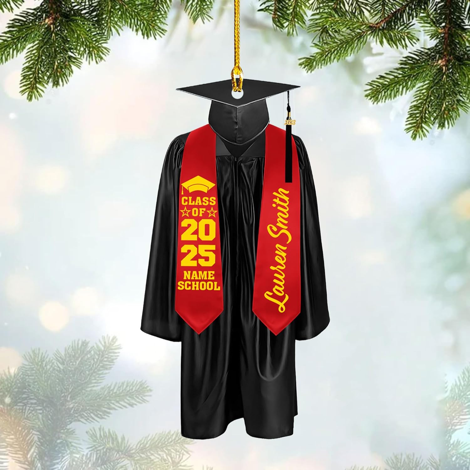 Personalized Graduation Ornaments Class of 2024 Graduation Gown Ornament Gifts Graduation Ornaments Class of 2025 College Graduation Ornaments Class of 2024 Graduate Ornament Tree Hanging Decor (G9)