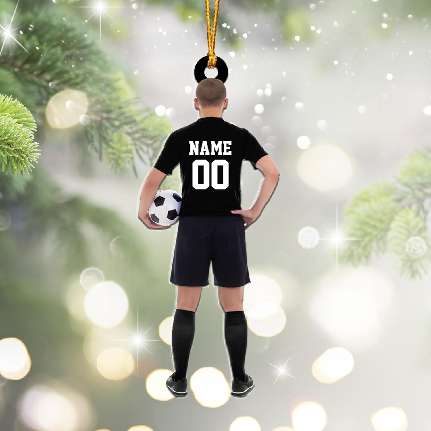 mostprints Personalized Soccer Christmas Ornament, Soccer Ornament for Boys, Soccer Team Ornaments, Gifts for The Soccer Player, Soccer Player Ornament, Soccer Gift Tree Hanging (SC15)