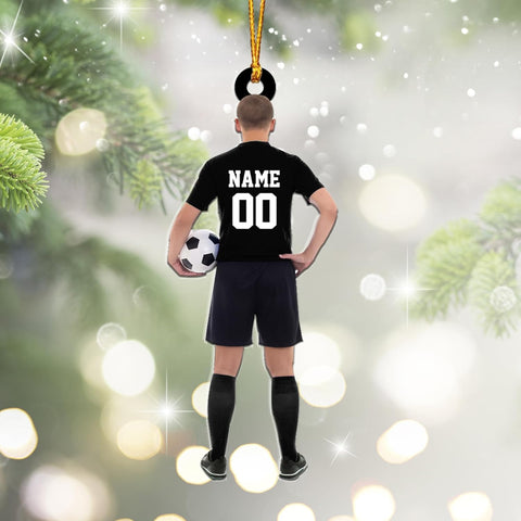 mostprints Personalized Soccer Christmas Ornament, Soccer Ornament for Boys, Soccer Team Ornaments, Gifts for The Soccer Player, Soccer Player Ornament, Soccer Gift Tree Hanging (SC15)