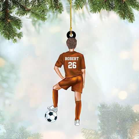 mostprints Personalized Soccer Christmas Ornament, Soccer Ornament for Boys, Soccer Team Ornaments, Gifts for The Soccer Player, Soccer Player Ornament, Soccer Gift Tree Hanging (SC9)