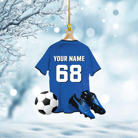 Personalized Soccer Ornaments Soccer Christmas Ornament,Soccer Ornaments for Christmas Tree Soccer Christmas Ornaments for Boys Girls, Custom Soccer Jersey Shoes Ornament (Style 4)