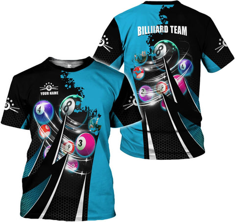 AOVL Personalized Billiard Shirts 3D Billiard Shirt Custom Billiard Flag Shirt Men's Pool Billiards Shirt 8 Ball Men Women