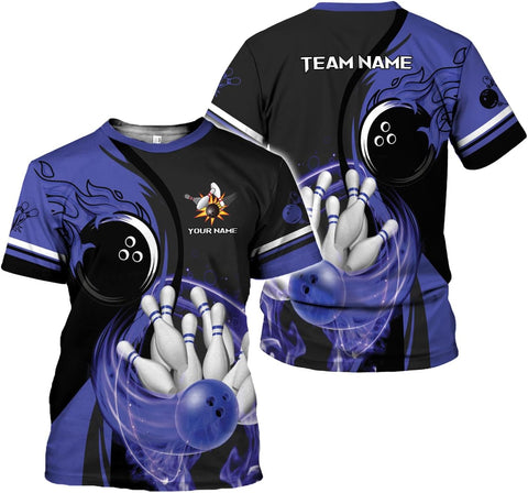 Rivelus Personalized Name Bowling Shirts for Men and Women 3D, Bowling Shirts for Team Bowling, Bowling Shirts Gift