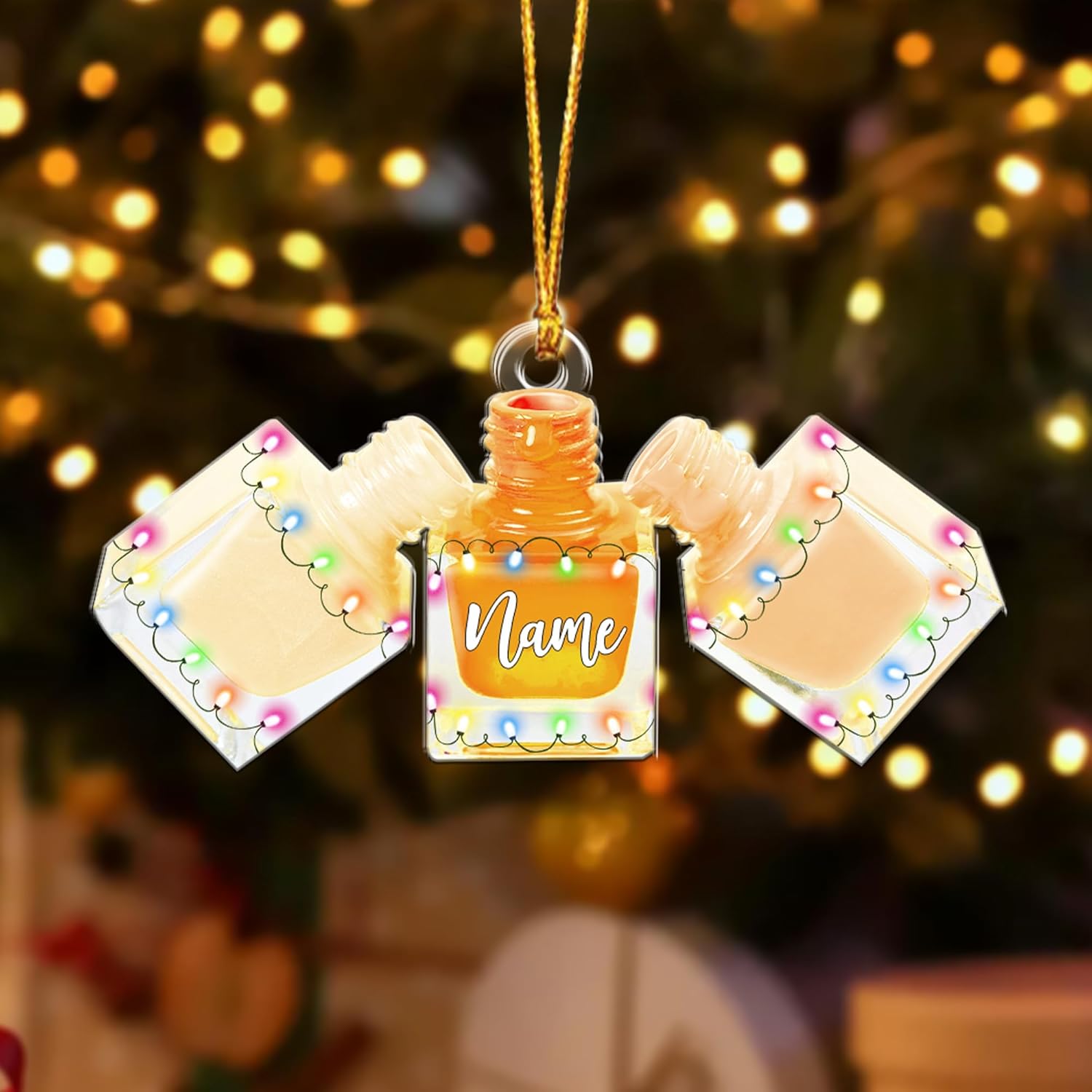 AOVL Personalized Nail Ornament,Nail Technician Ornament, Nail Technician Ornaments, Makeup Ornaments Makeup Christmas Ornament, Nail tech Gifts, Nail Technician Gifts (Nail 6)