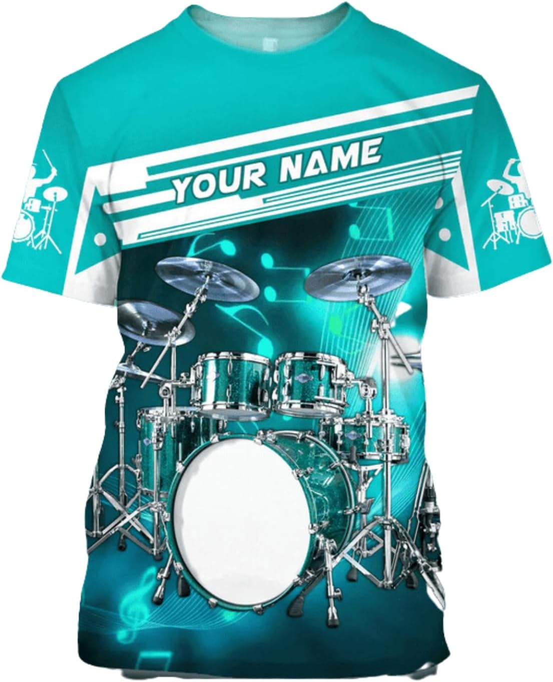 Personalized 3D Drummer Shirt - Custom Name 3D Drum Shirt Gift for Women & Men